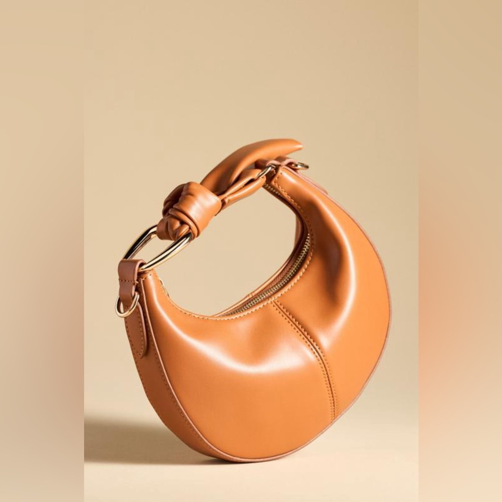 Anthropologie Tan Mini Purse with Minimalist Design